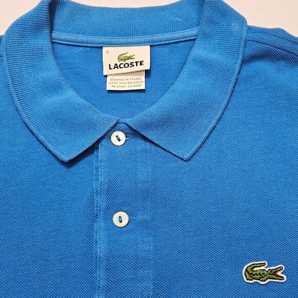 Lacoste Men's Polo Shirt Blue Size 6 (XL) Short Sleeve Collared - Picture 2 of 13